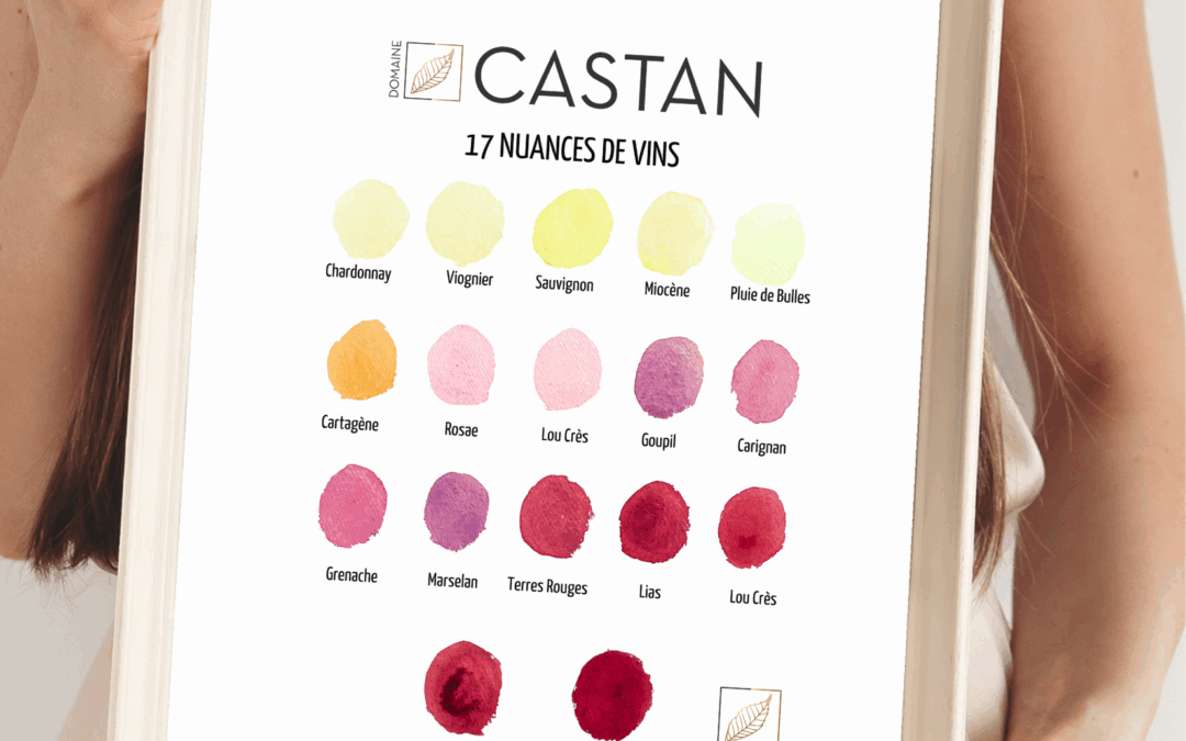Aquarelle artisanale « couleurs du vin »